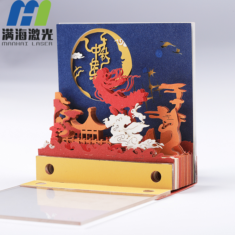 嫦娥奔月古風中國風立體紙雕（diāo）模（mó）型3d便簽紙批發