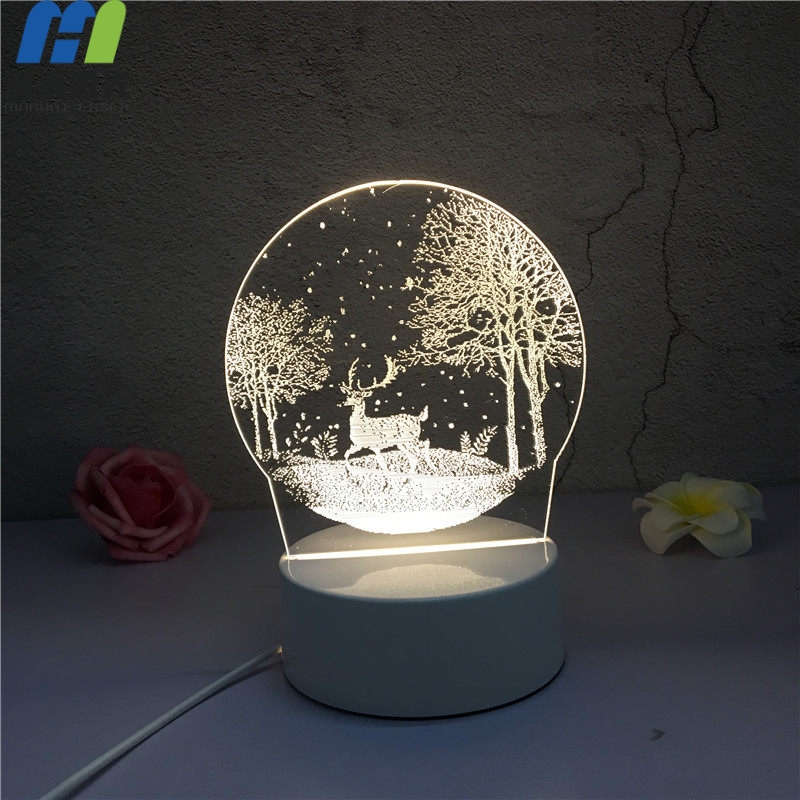創意卡通亞克（kè）力床頭（tóu）3d小（xiǎo）夜燈裝飾擺件